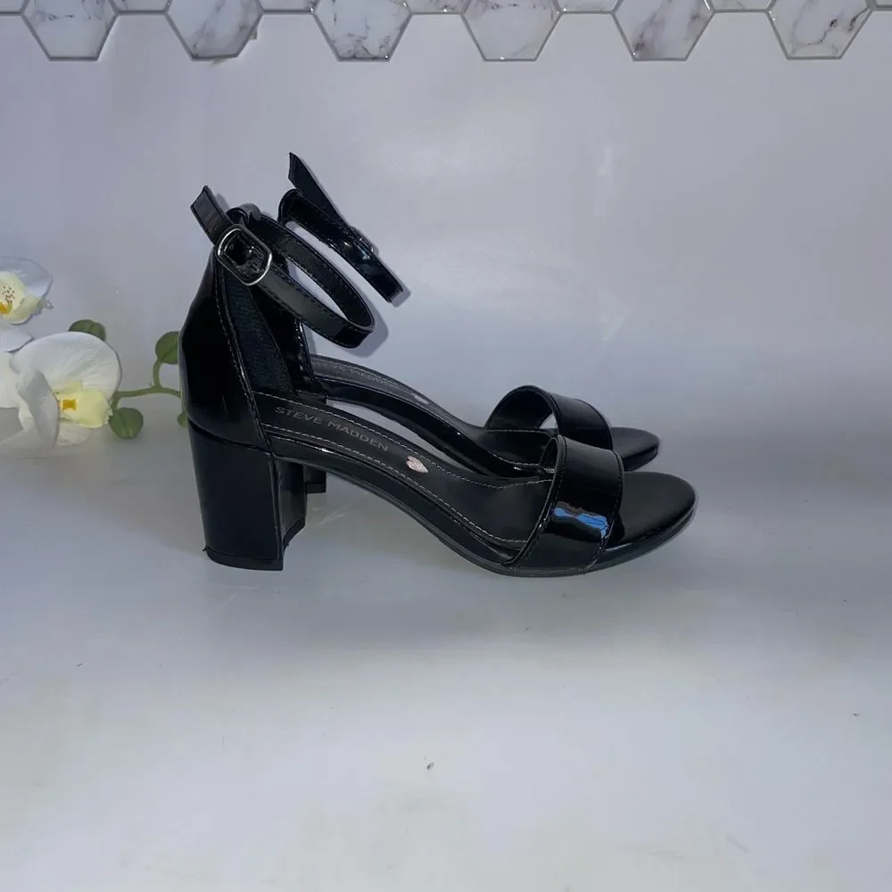 Steve Madden Black Heels with Ankle Strap